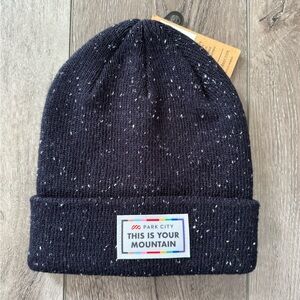 NWT Locale Daily Pine Speckle Beanie Park City Logo Wear Ski Snowboard Resort